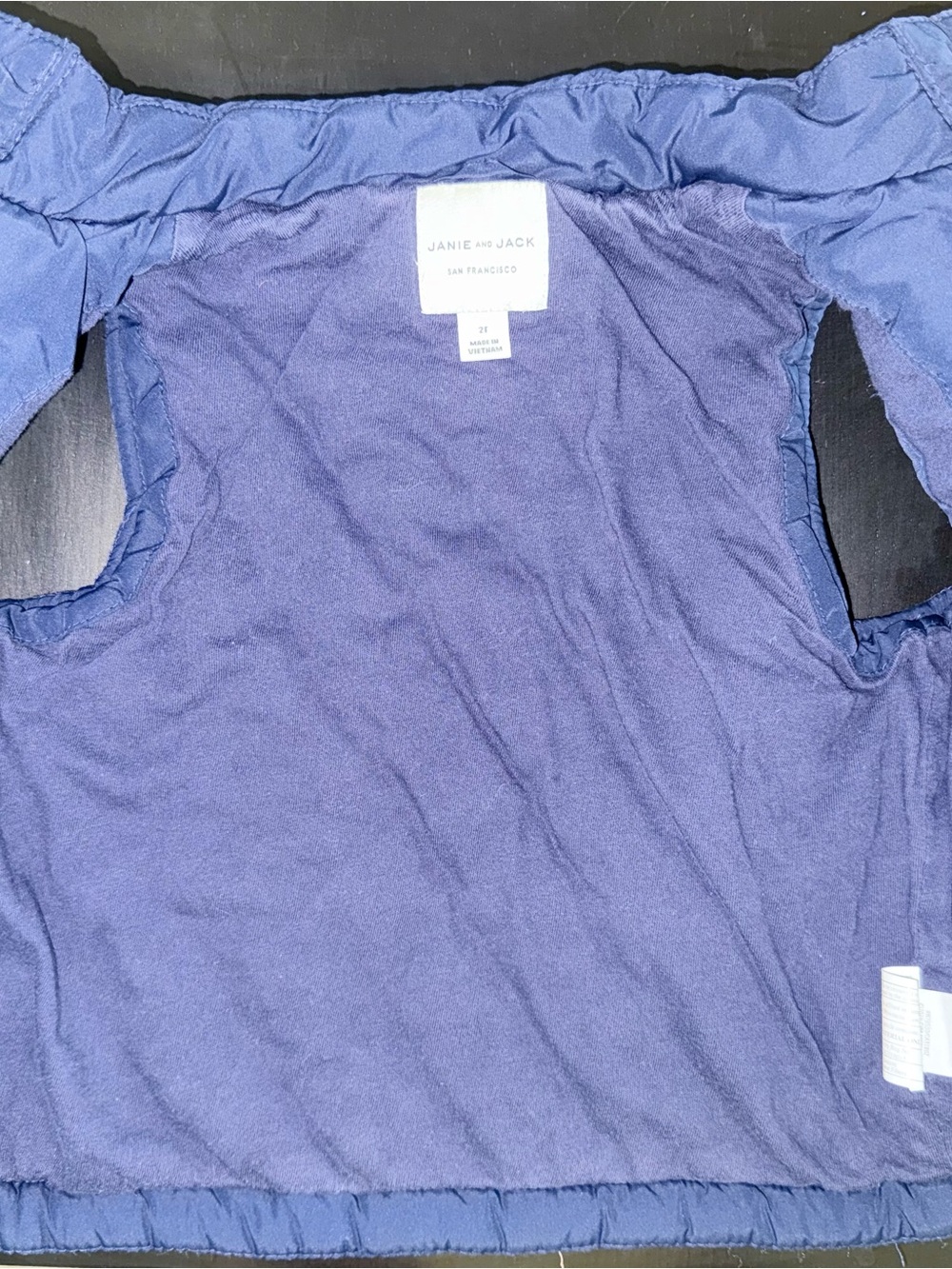 Janie and Jack Quilted Vest - Blue, Toddler Size 2T - Picture 3 of 4